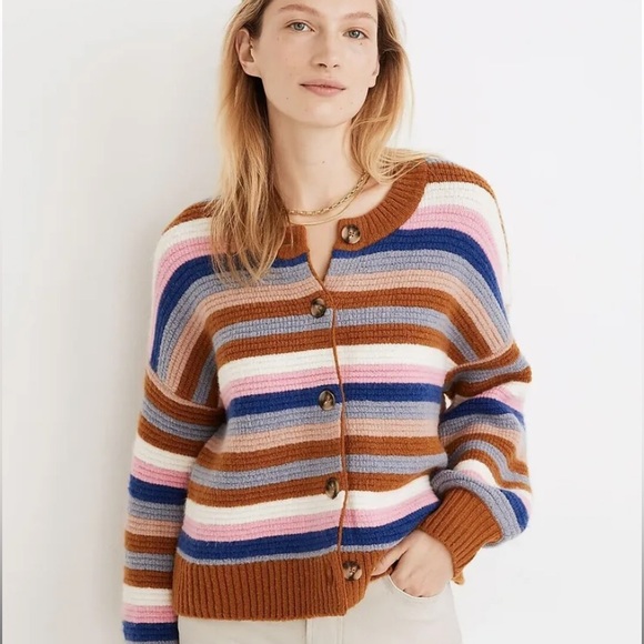Madewell Multi-Colored Striped Knit Cardigan - Picture 1 of 5